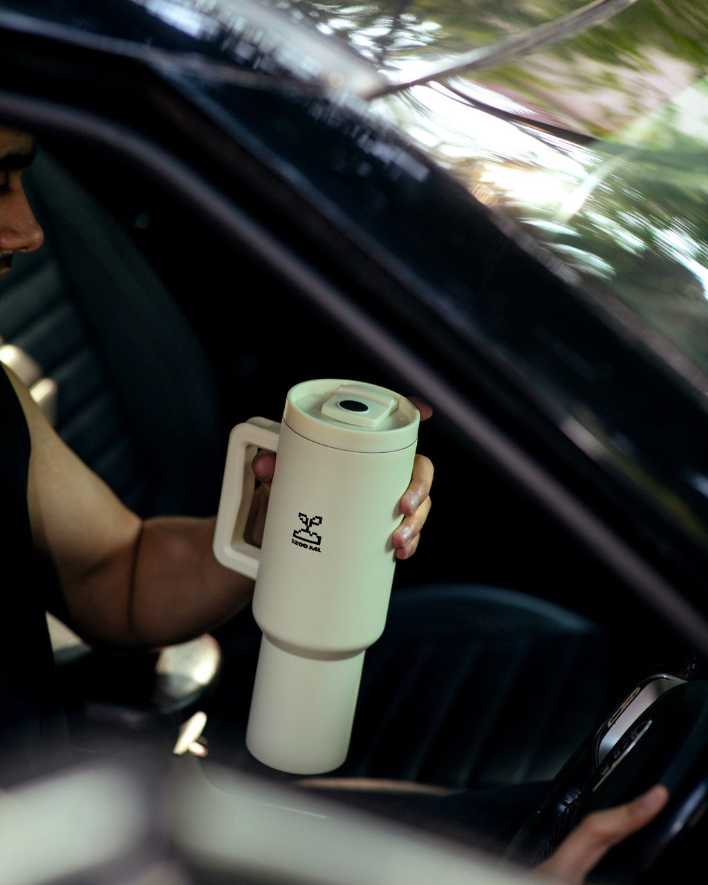 stainless steel tumbler 1.2L milk white 5