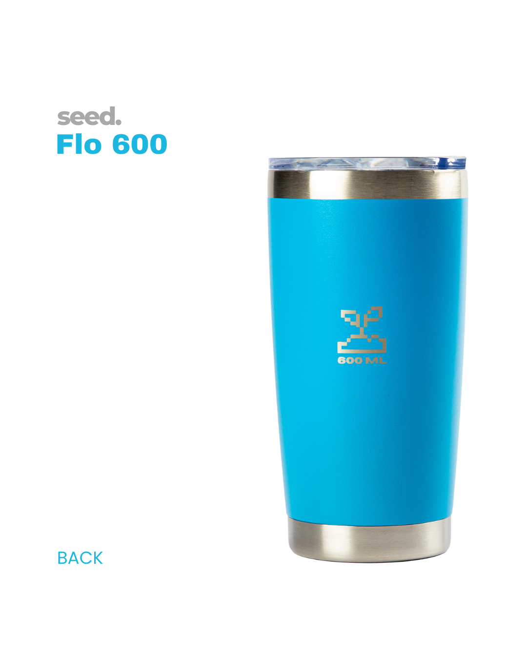 insulated stainless steel travel coffee mug 600mL sky blue