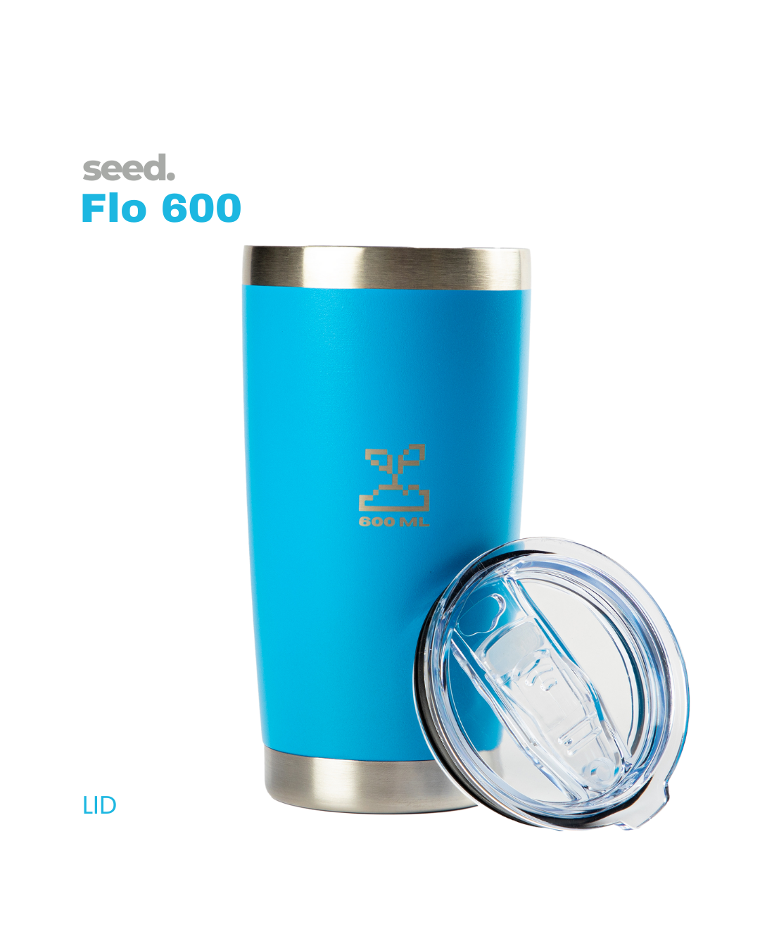 insulated stainless steel travel coffee mug 600mL sky blue