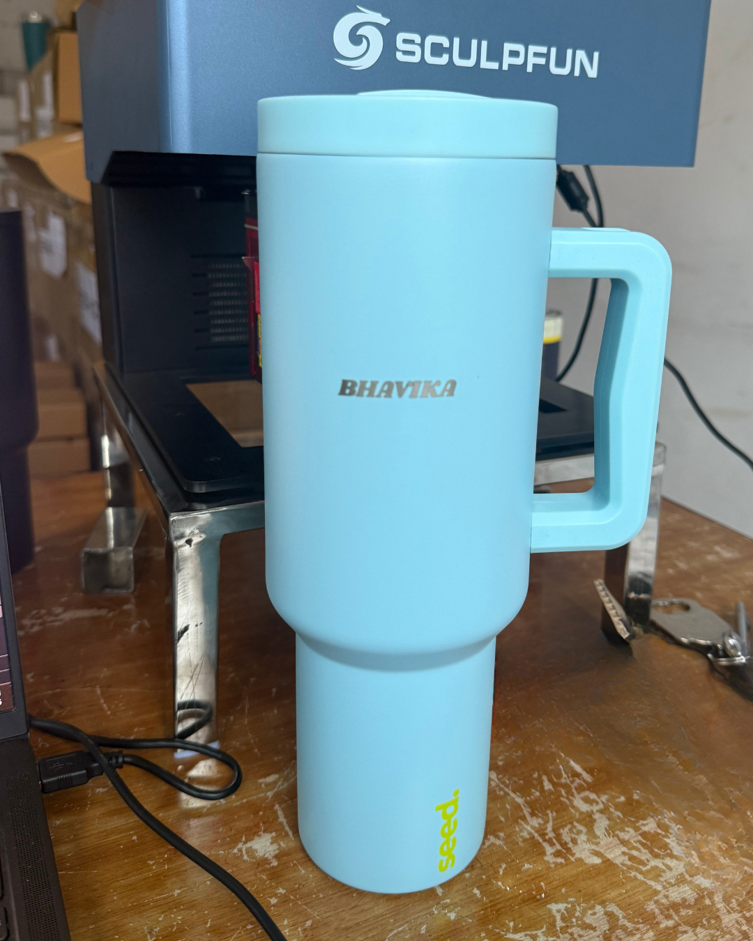 stainless steel tumbler 1.2L baby blue 12
