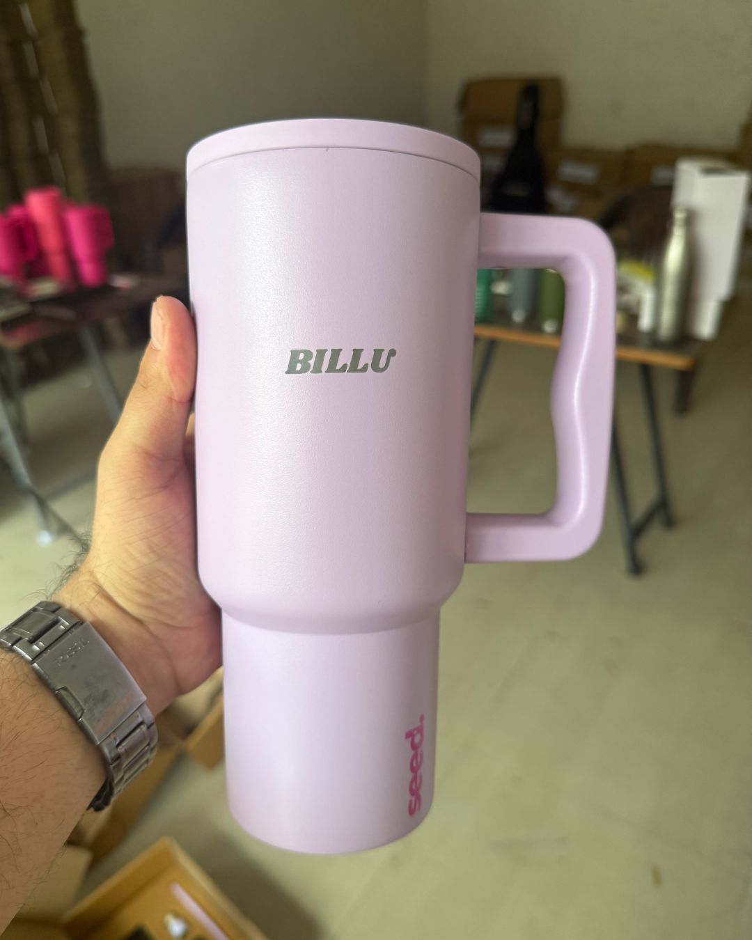 stainless steel tumbler 900mL lilac