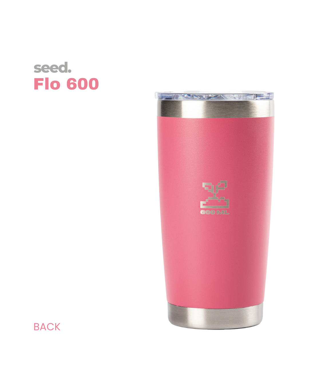 insulated stainless steel travel coffee mug 600mL candy pink