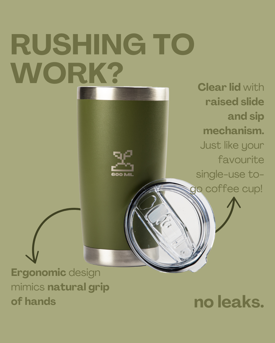 stainless steel tumbler 600mL olive oil insulated stainless steel travel coffee mug 600mL 