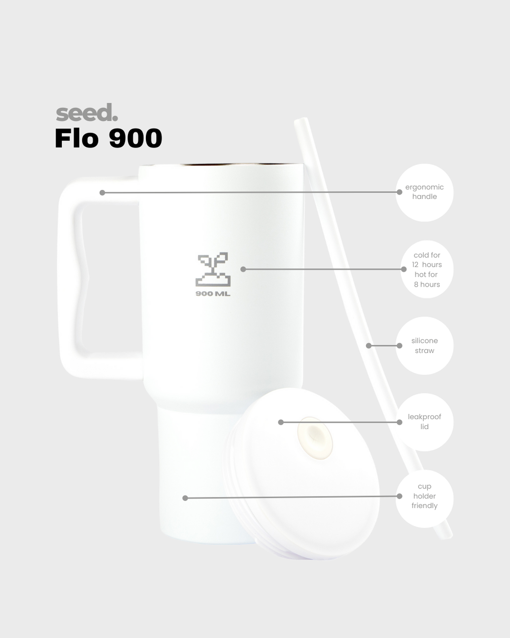 stainless steel tumbler 900mL moonlight