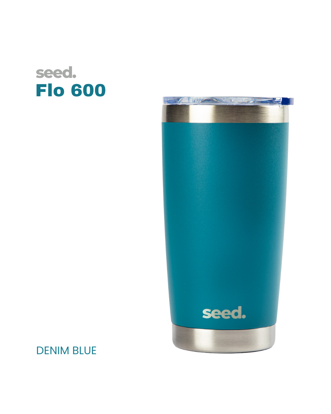 stainless steel tumbler 600mL denim blue insulated stainless steel travel coffee mug 600mL 