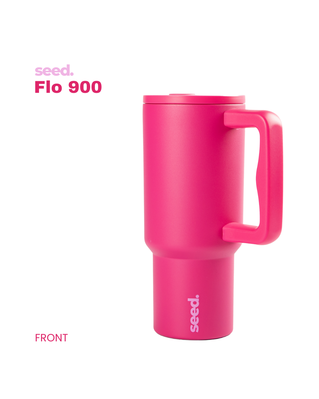 stainless steel tumbler 900mL rani pink