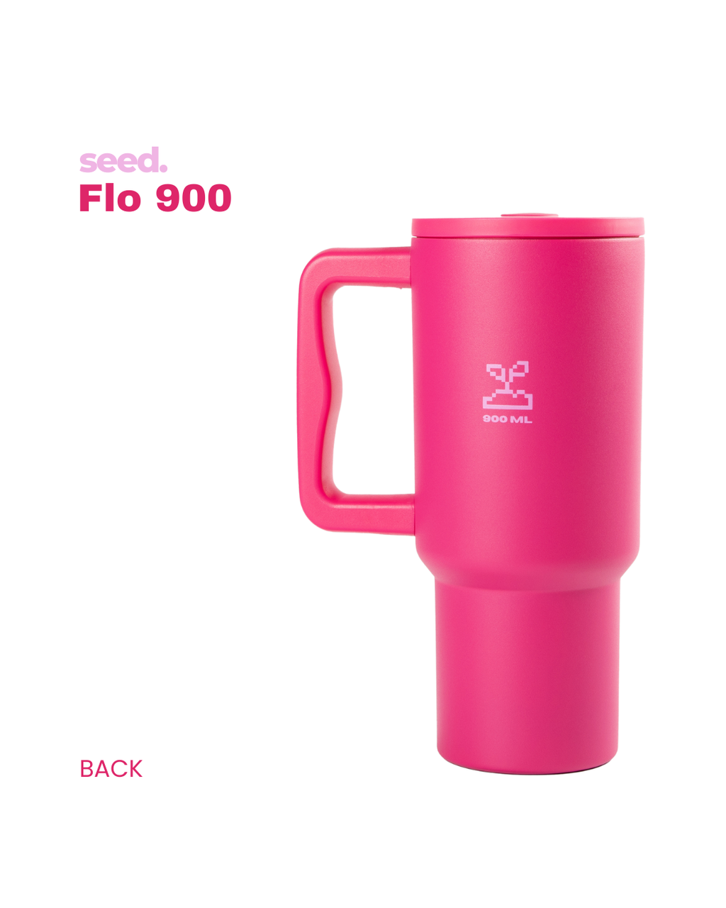 stainless steel tumbler 900mL rani pink