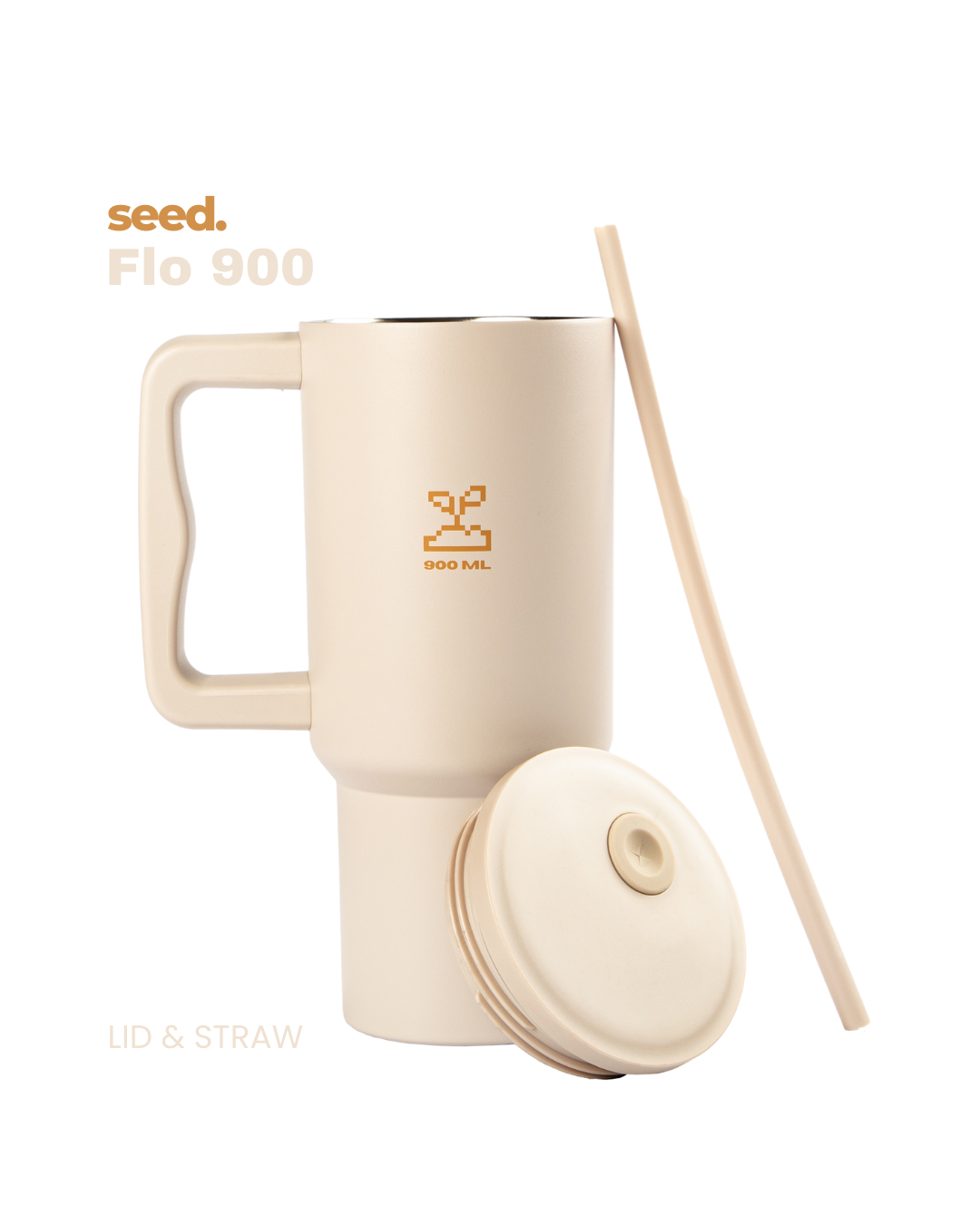 stainless steel tumbler 900mL milk tea