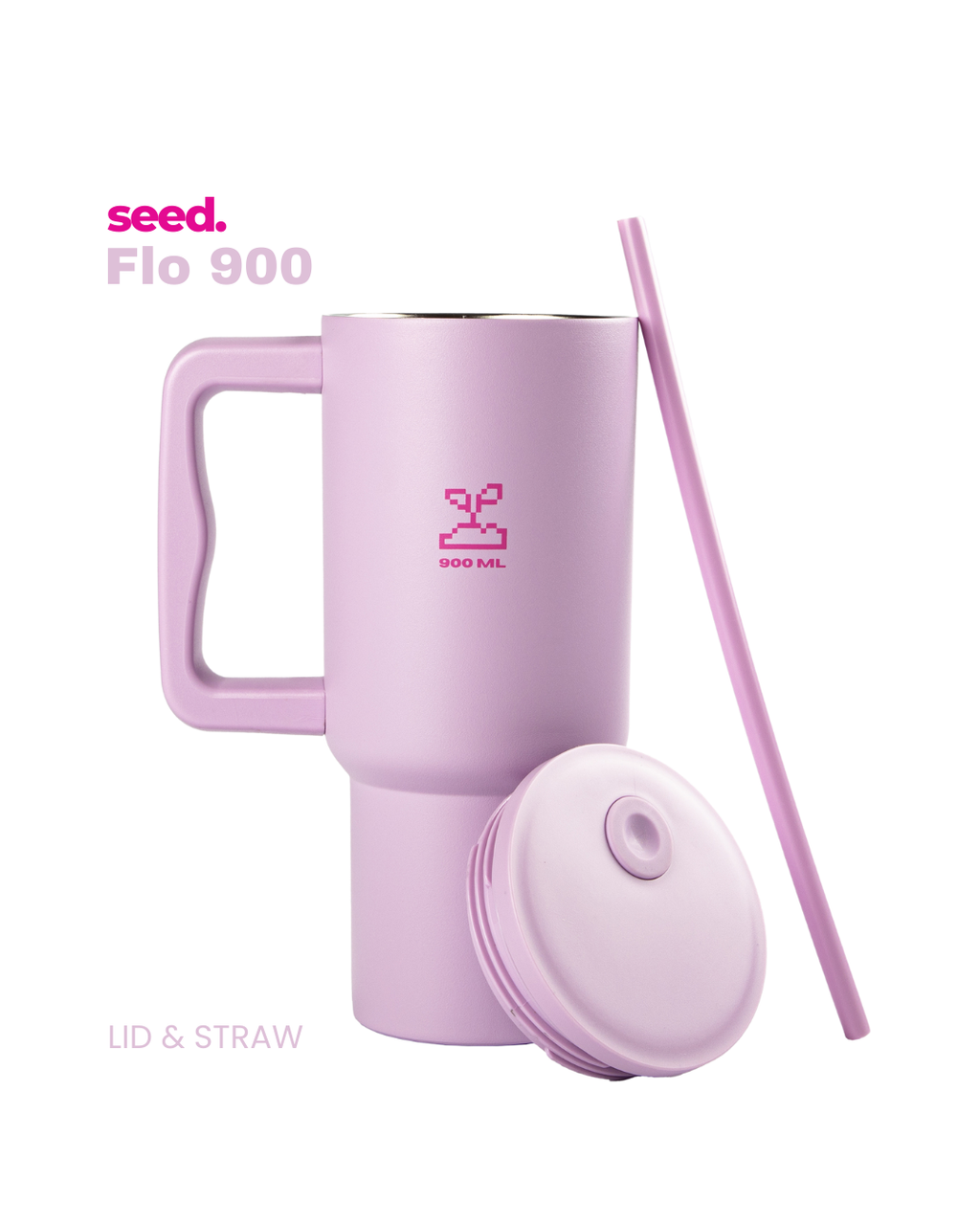 stainless steel tumbler 900mL lilac