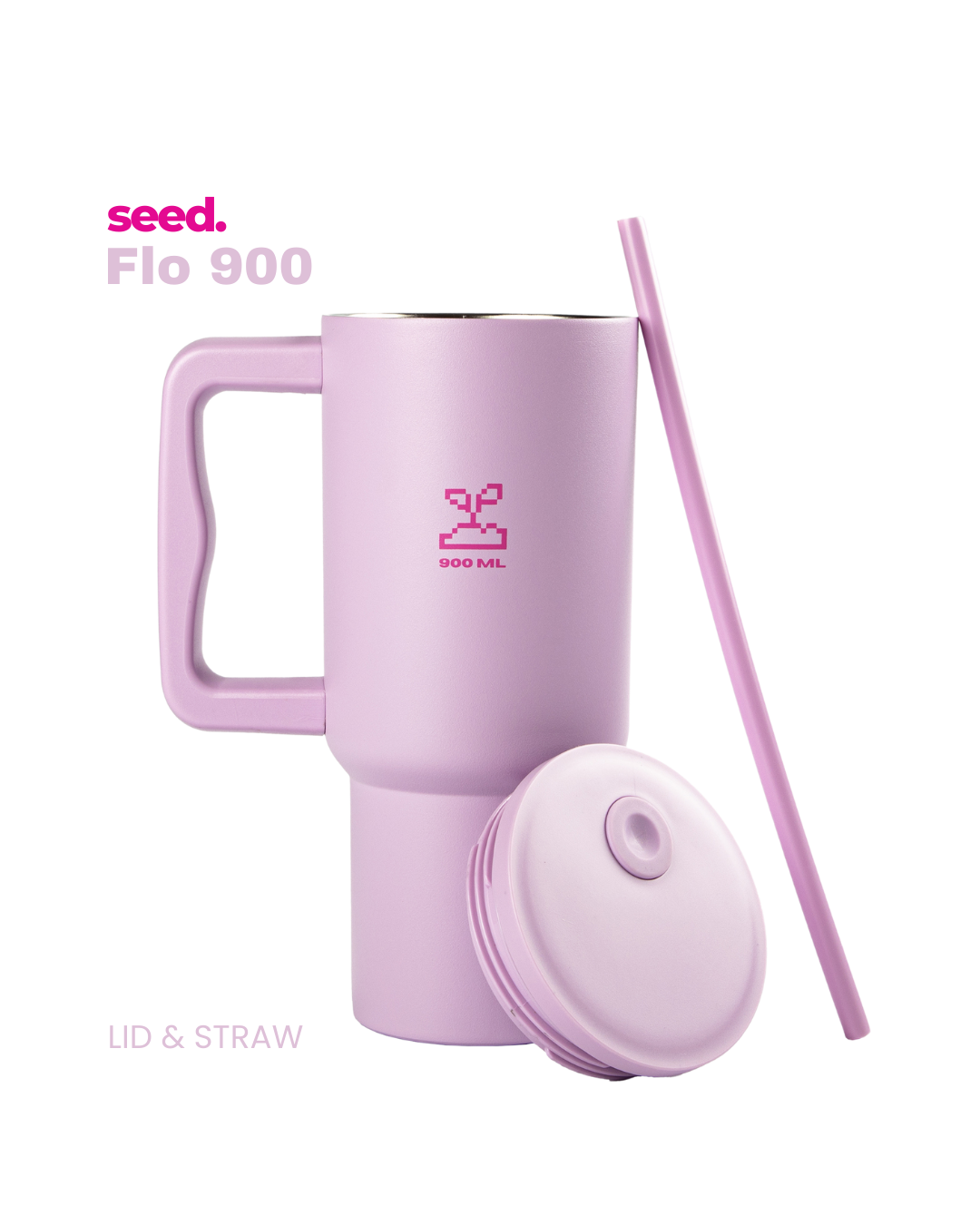 stainless steel tumbler 900mL lilac