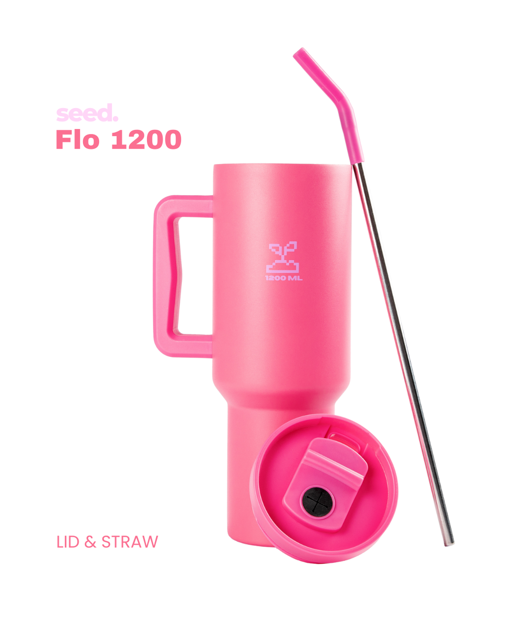 stainless steel tumbler 1.2L rani pink