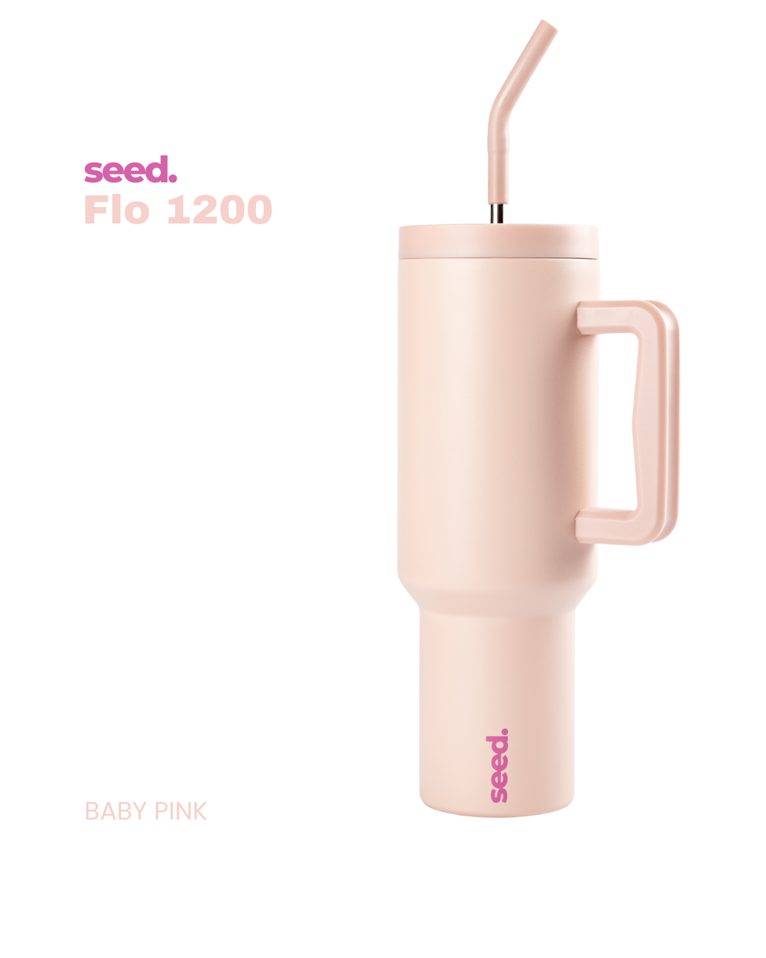 stainless steel tumbler 1.2L baby pink