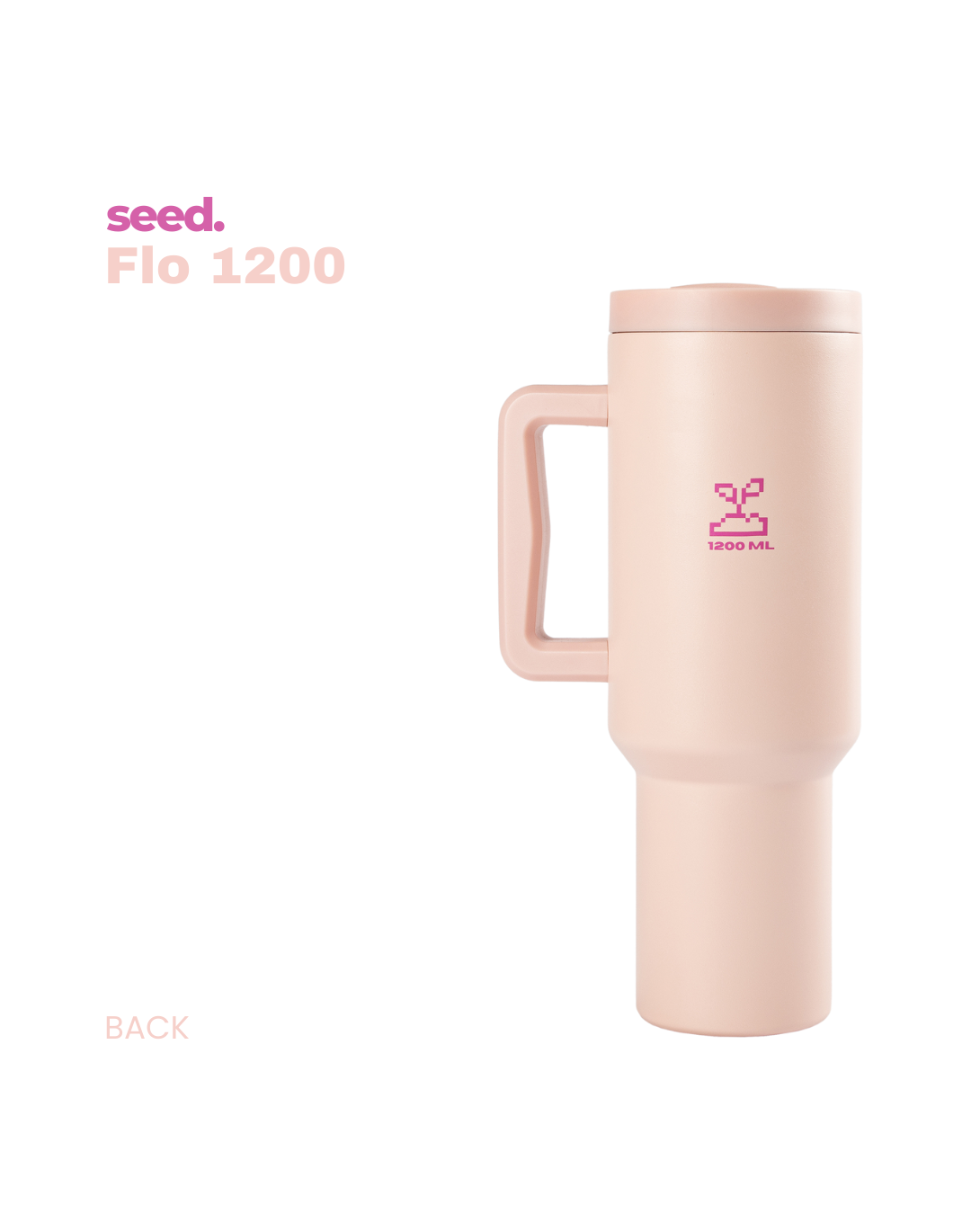 stainless steel tumbler 1.2L baby pink