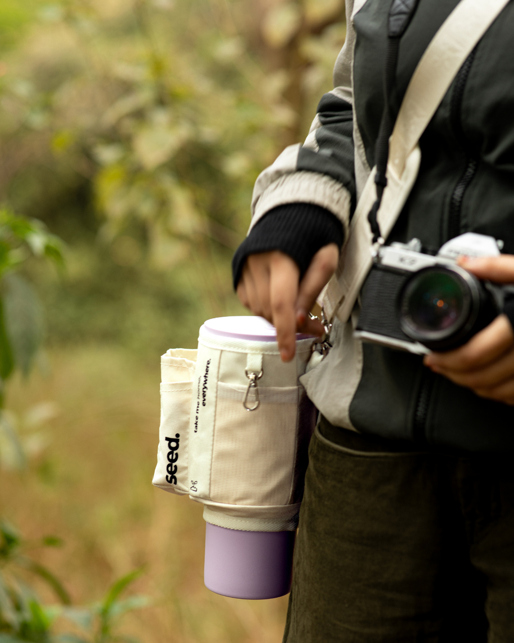 seed move carry all sling multi-purpose utility sleeve bag for stainless steel tumblers milkyway & lilac
