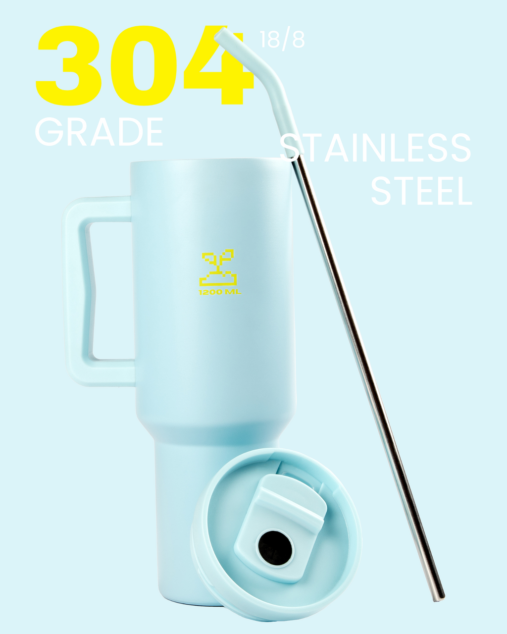 stainless steel tumbler 1.2L baby blue 10
