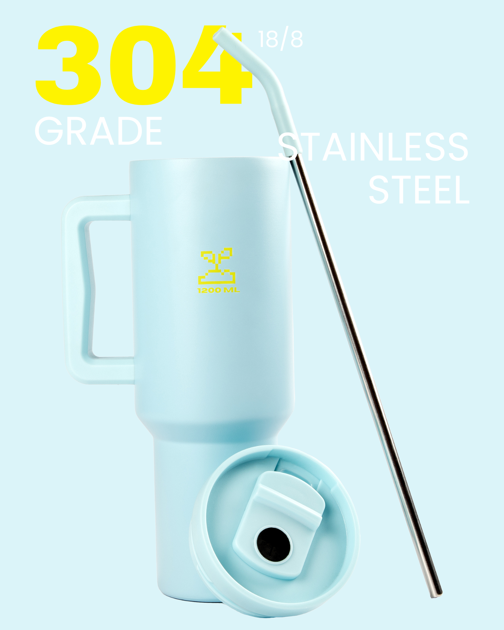 stainless steel tumbler 1.2L baby blue 10