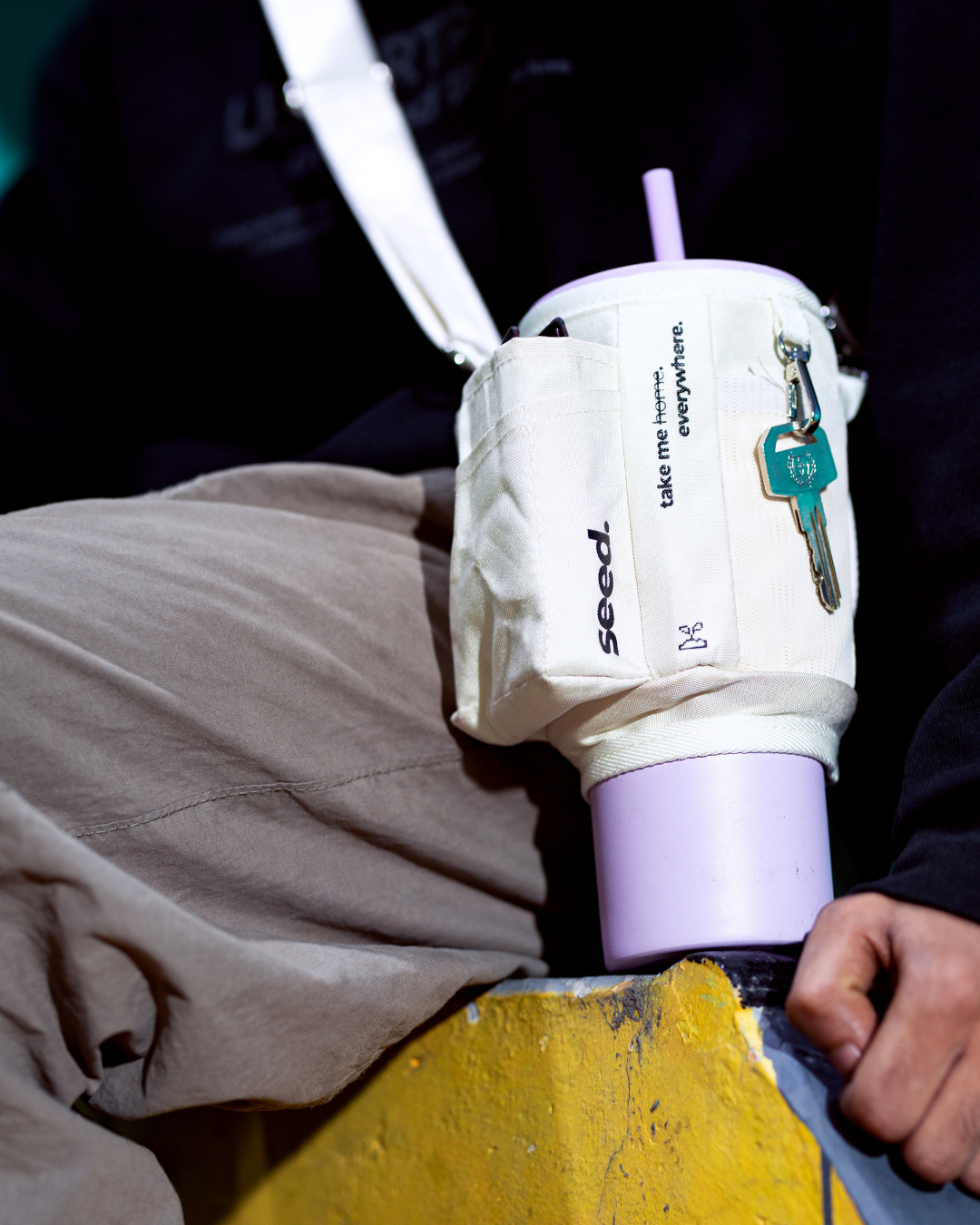 seed move carry all sling multi-purpose utility sleeve bag for stainless steel tumblers milkyway lilac
