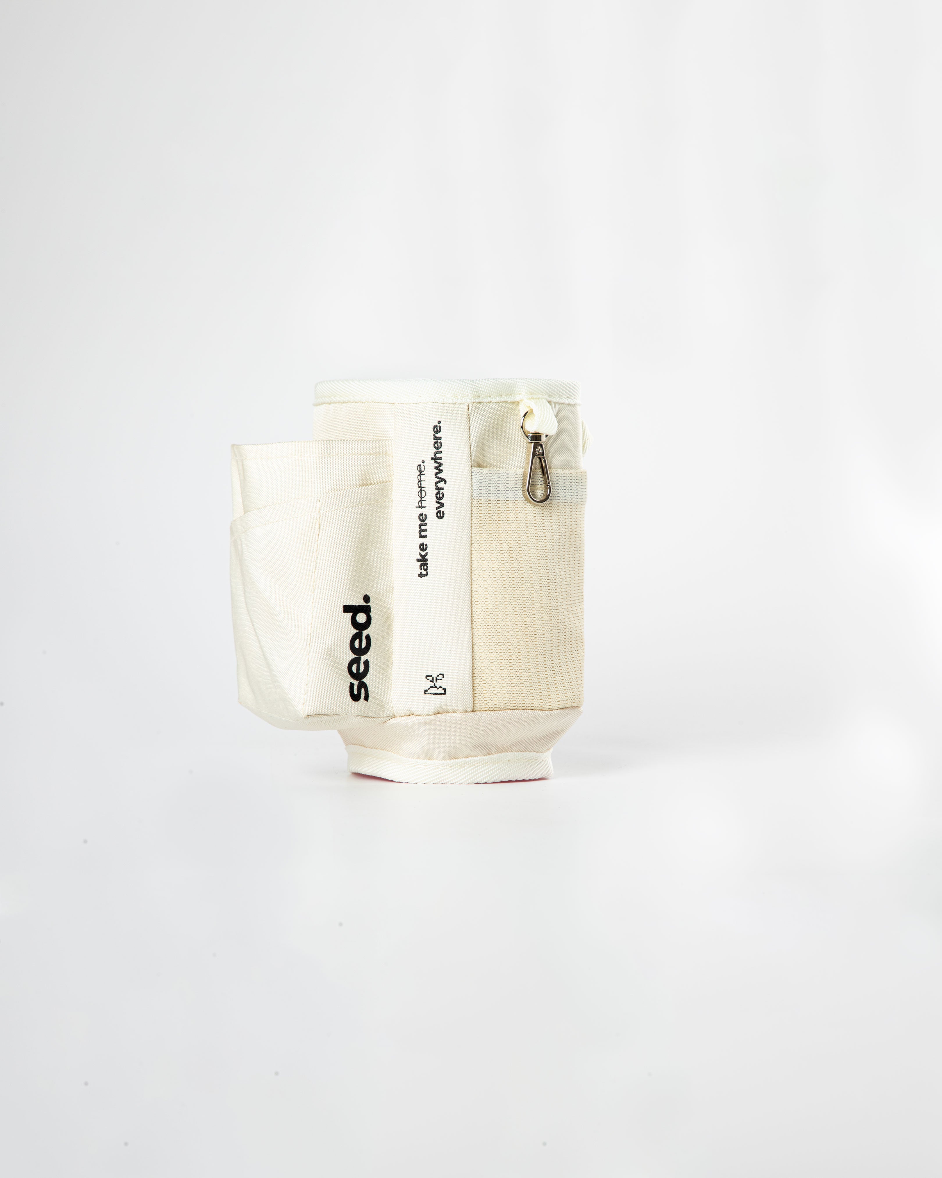 White-sleeve-sling-bag-for-1.2L-stainless-steel-tumbler-with-5-pockets-and-keychain-holder milkyway
